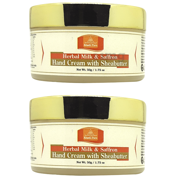 Khadi Pure Herbal Milk & Saffron Hand Cream with Sheabutter (50gm Each)