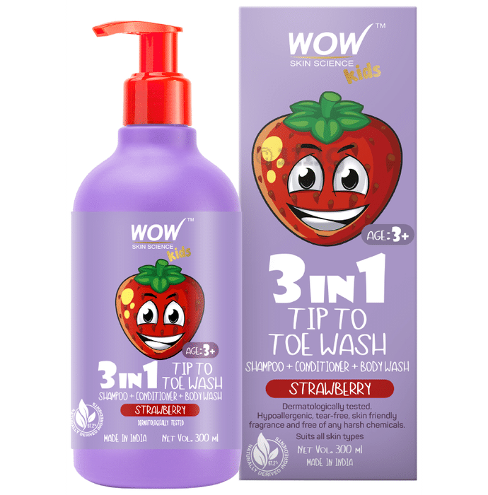 WOW Skin Science Kids 3 in 1 Tip to Toe Wash Strawberry