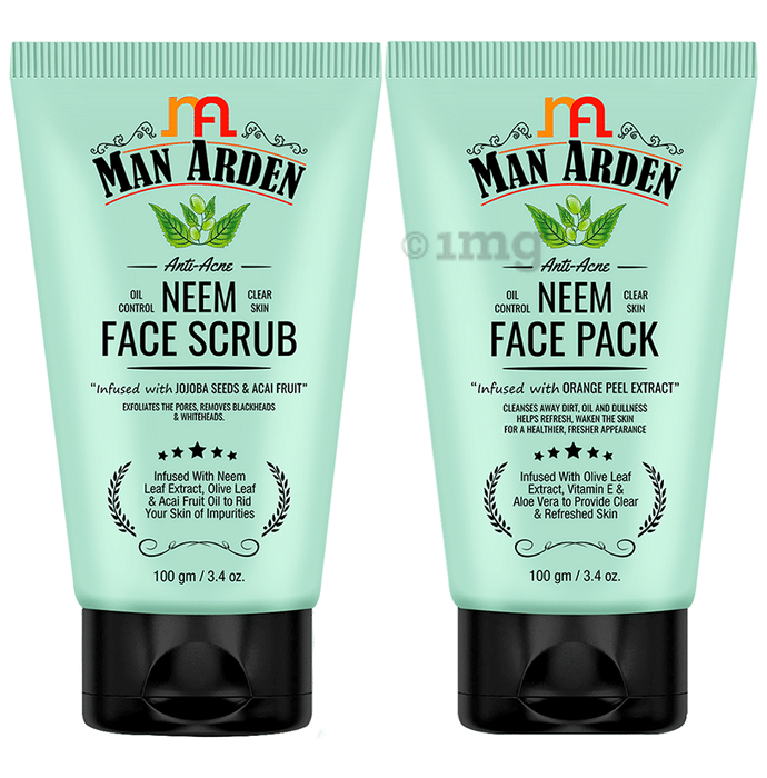 Man Arden Combo Pack of Neem Face Scrub & Face Pack (100 gm Each)