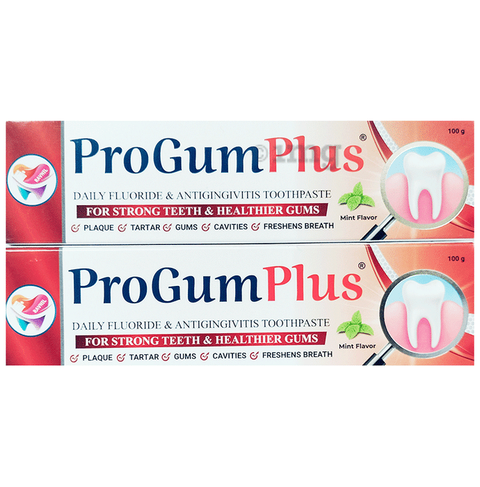 Progum Plus Daily Fluoride & Antigingivitis Toothpaste (100gm Each) Mint