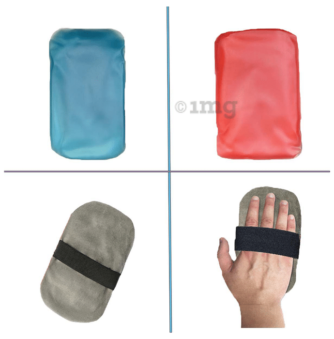 EcommerceHub Reusable Hot & Cold Gel Handy Red & Blue Pack Pad with Cover Pouch