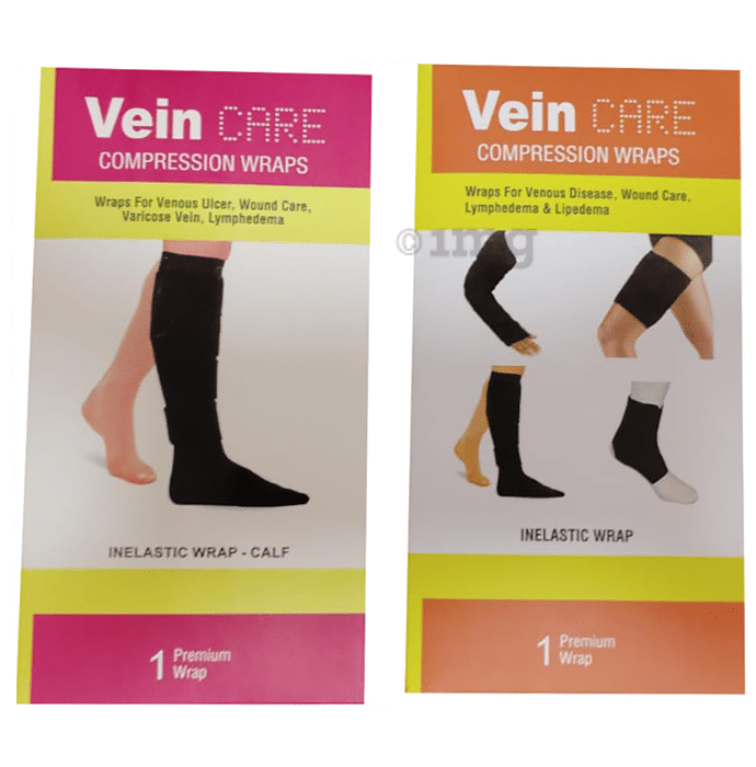 Vein Care Combo Pack of Compression Calf Wrap & Compression Ankle Wrap