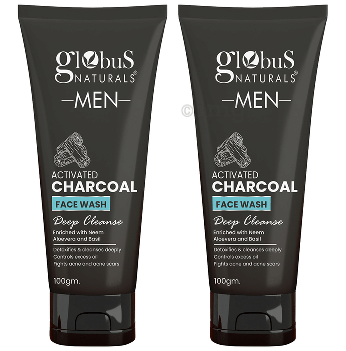 Globus Naturals Men Activated Charcoal Face Wash(100gm Each)