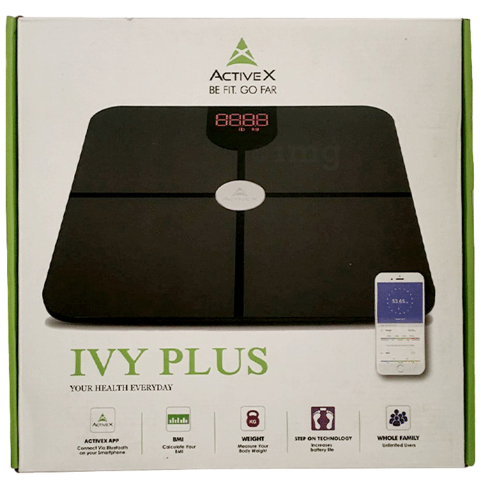 ActiveX Ivy Plus Premium Bluetooth BMI Digital Body Weight Scale with Free ActiveX App & Measuring Tape