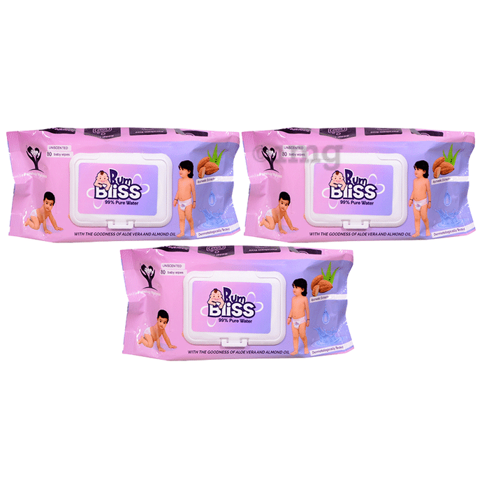 Bum Bliss 99% Pure Water Unscented Baby Wipe (80 Each)