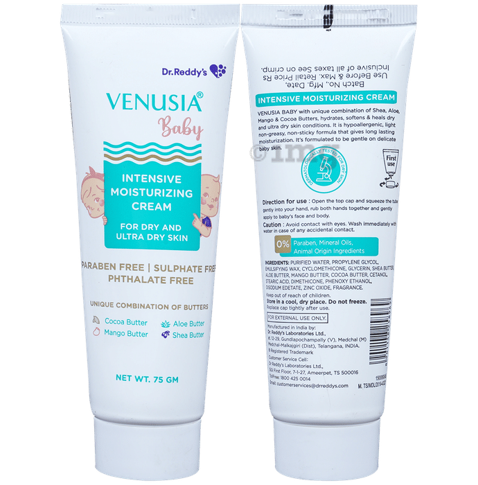 Venusia Baby Intensive Moisturizing Cream | For Dry & Ultra-Dry Skin | Paraben & Sulphate-Free