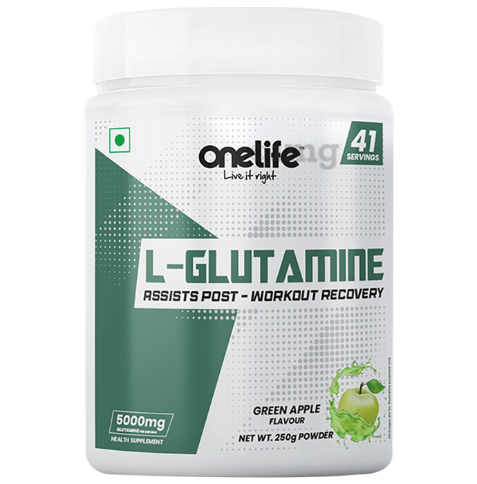OneLife L-Glutamine Powder Green Apple
