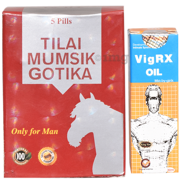 Combo Pack of Tilai Mumsik Gotika 5 Pills and Vigrx Oil 30ml