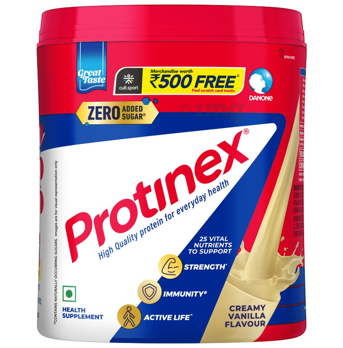Protinex High Quality Protein | Nutritional Drink for Immunity & Strength | Zero Added Sugar | Flavour Creamy Vanilla Powder