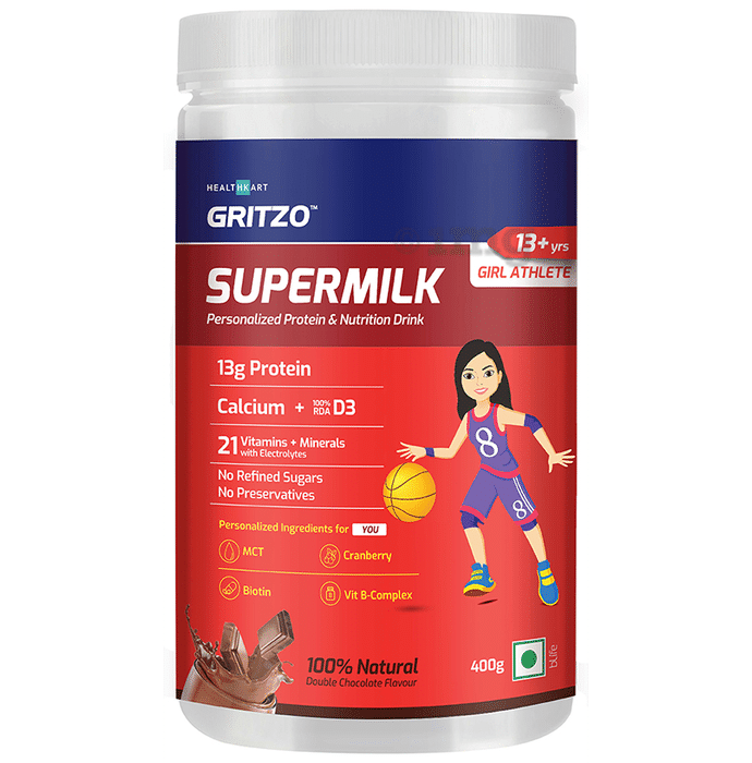 Gritzo SuperMilk Daily Nutrition (13+y Girls) 13+ Yrs Girl Athlete Double Chocolate