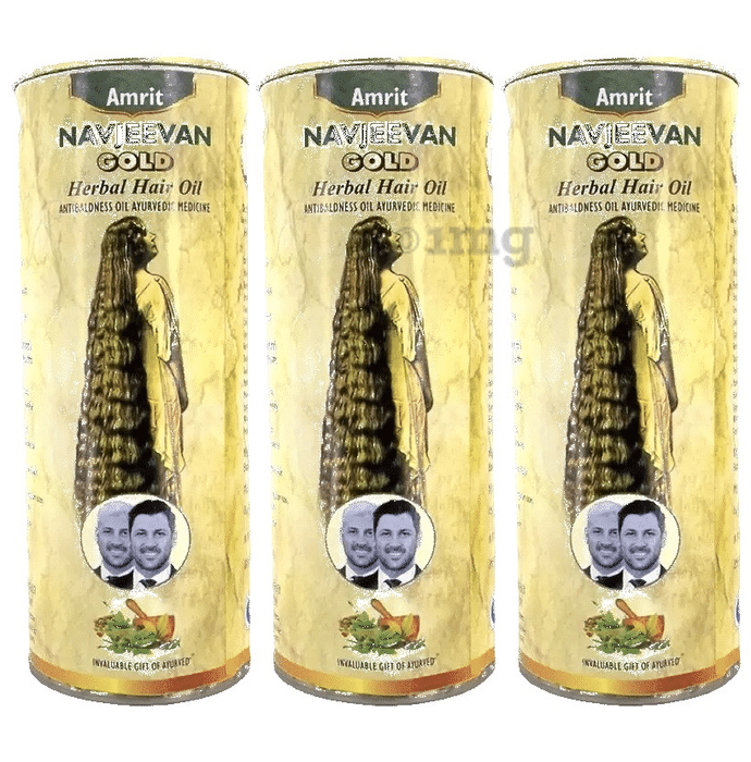 Amrit Navjeevan Gold Herbal Hair Oil (100ml Each)