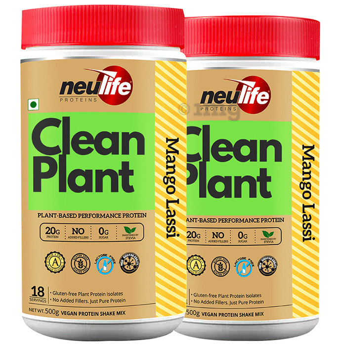 Neulife Clean Plant Protein Isolate (500gm Each) Mango Lassi