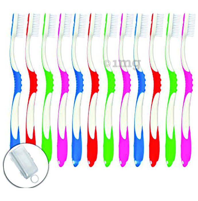 Aquawhite Deep Clean Toothbrush with Hygiene Cap Toothbrush Multicolor
