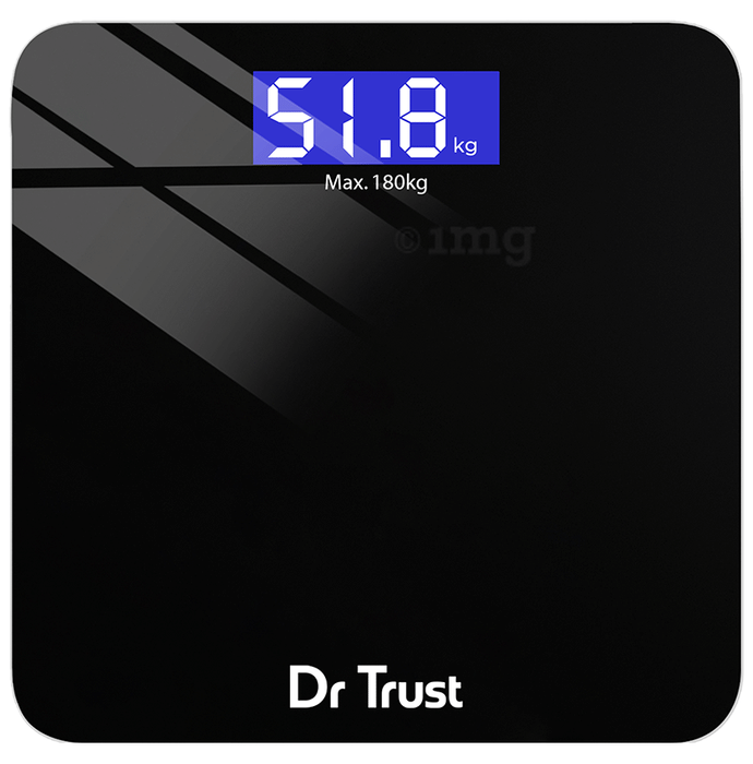 Dr Trust USA Electronic Zen Rechargeable Digital Personal Weighing Scale with Temperature Display Black