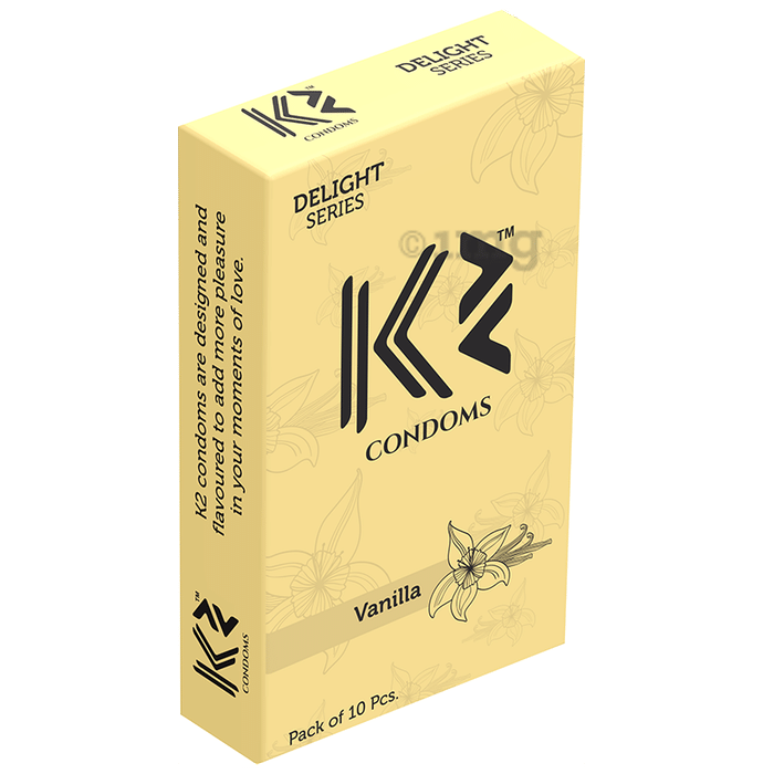 K2 Delight Series Condom with Dotted Rings Vanilla