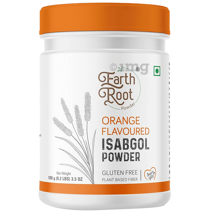 Earthroot Natural Sat Isabgol Psyllium Husk Orange Flavoured Powder