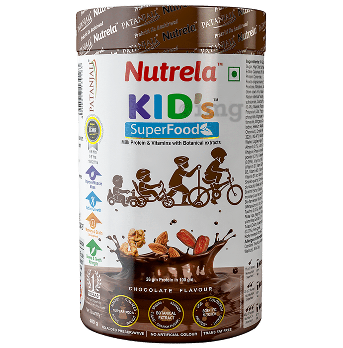 Patanjali Nutrela Kid's Superfood with Protein & Vitamins | Flavour Powder Chocolate