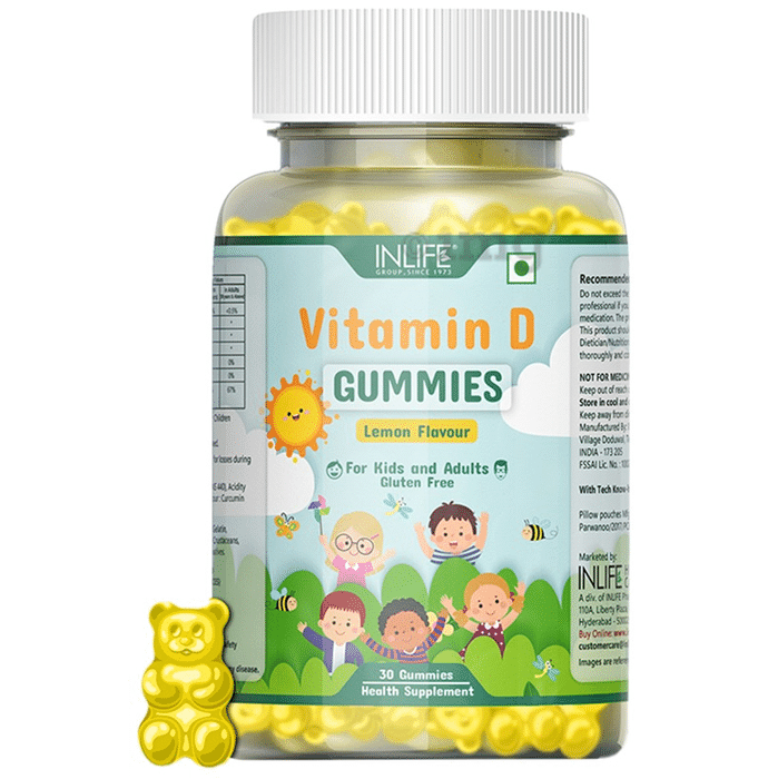 Inlife Vitamin D Gummies Lemon Gluten Free