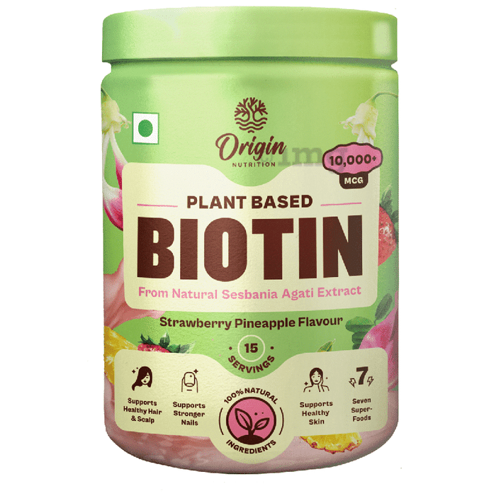 Origin Nutrition Plant Based Biotin Strawberry Pineapple