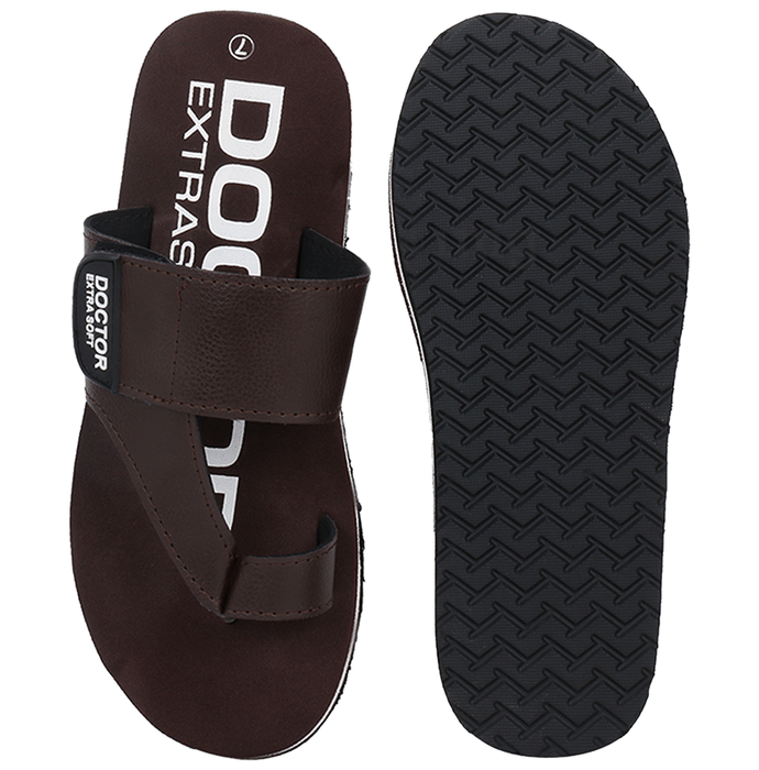 Doctor Extra Soft D26 Care Orthopaedic Diabetic Dr Stylish House Flip-Flop and Thump Ring Slip for Men Brown 8