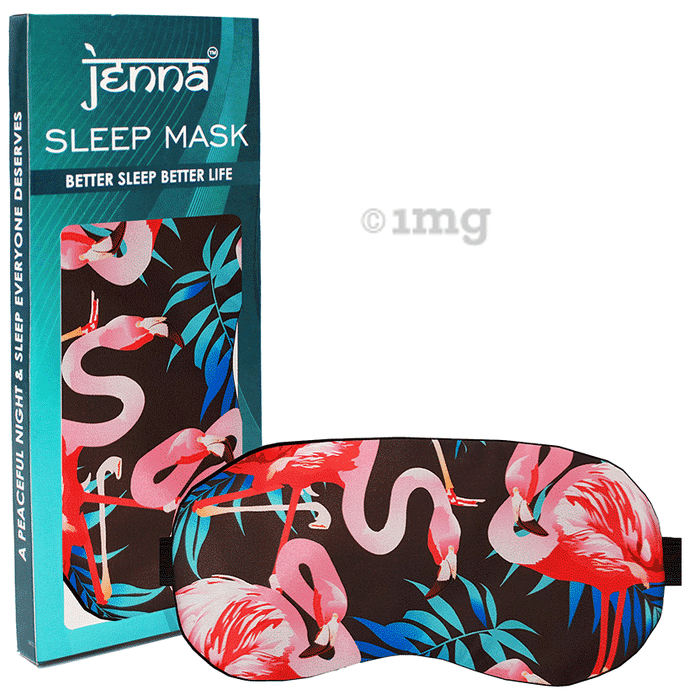Jenna Sleeping Eye Mask for Insomnia, Puffy Eyes and Dark Circles Flamingo Black