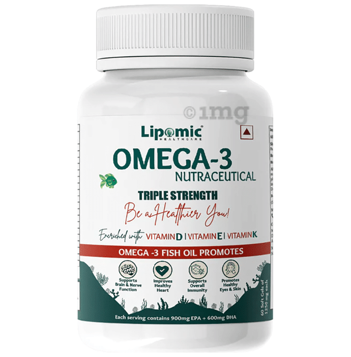 Lipomic Healthcare Omega 3 Fish Oil Triple Strength Softgel
