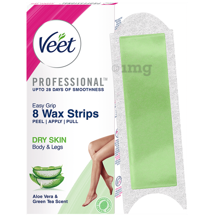 Veet Professional Waxing Strips Kit, 8 Strips for Dry Skin