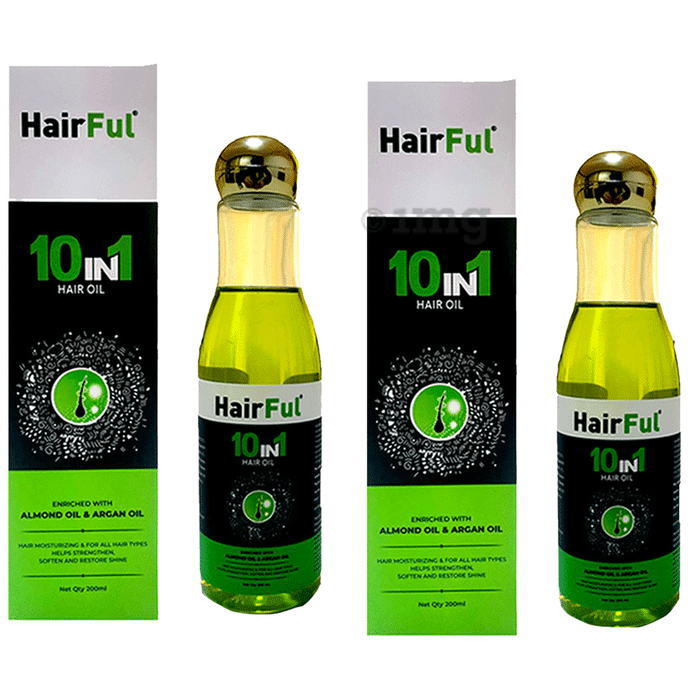 HairFul 10 IN 1 Hair Oil Enriched with Almond Oil & Argan Oil (200ml Each)