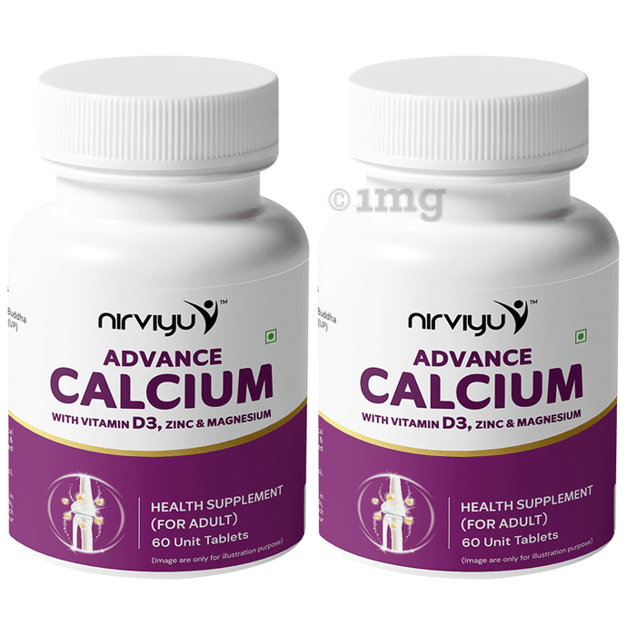 Nirviyu Advance Calcium With Vitamin D3, Zinc & Magnesium Tablet (60 Each)