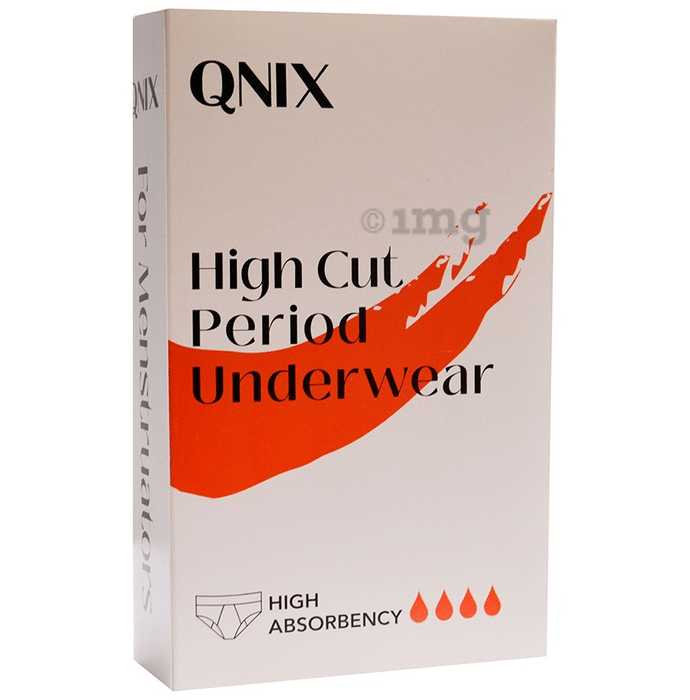 QNIX High Cut Period Underwear XL Black