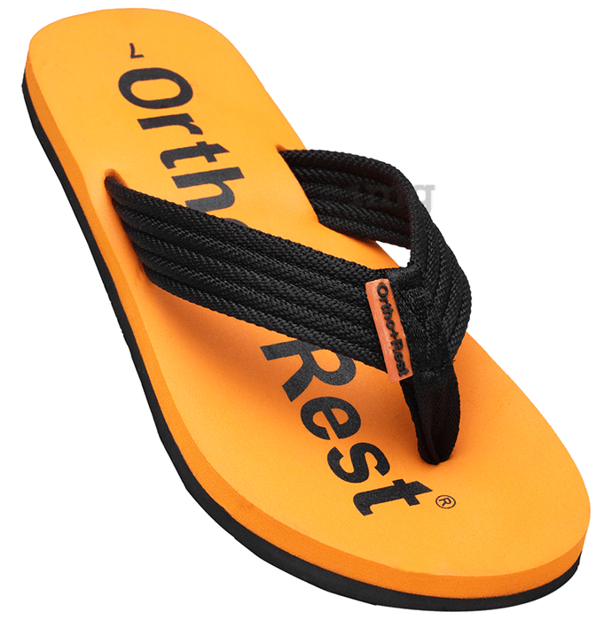 Ortho + Rest Extra Soft Men Orthopedic Slippers For Home Daily Use Orange 7