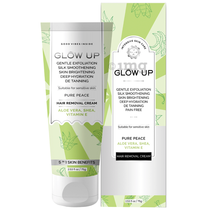 Glow Up Hair Removal Cream with Aloe Vera, Shea & Vitamin E Cream