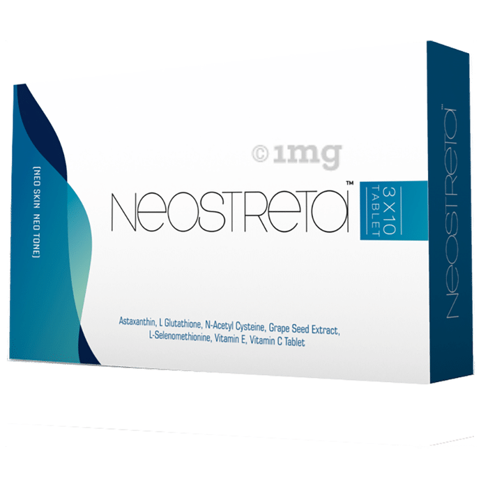 Neostreta Tablet with Astaxanthin, Glutathione, NAC & Grape Seed Extract