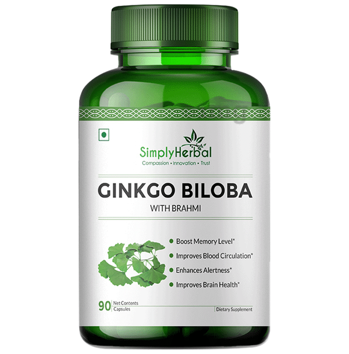 Simply Herbal Ginkgo Biloba with Brahmi Vegetarian Capsule