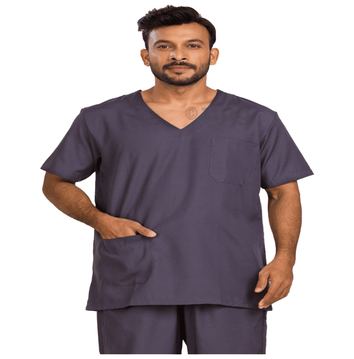 Agarwals Unisex Grey V-Neck Scrub Suit Top and Bottom Uniform Ideal  Small