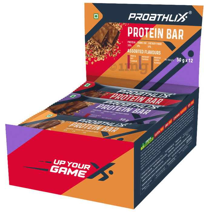 Prothalix Proathlix Protein Bar(50gm Each) Assorted