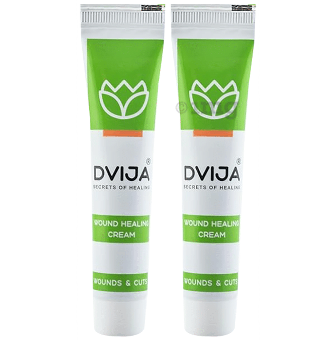 Dvija Ayurvedic Wound Healing Cream 2X Faster Healing - Cuts & Wounds, Bedsores, Foot Ulcers(30gm Each)