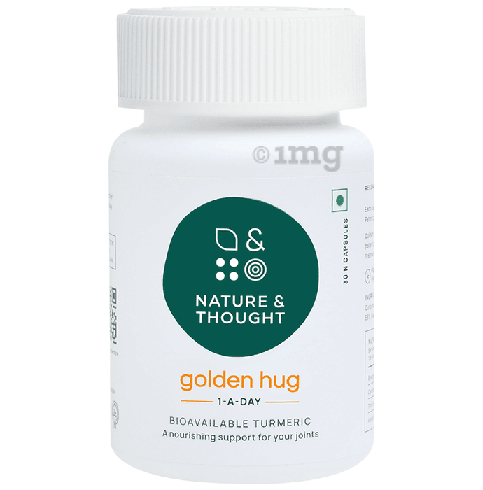 Nature & Thought Golden Hug Turmeric Capsule for Joint Support & Immunity with TurmXTRA & Antioxidants