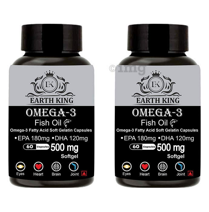 Earth King Omega 3  Fish Oil Softgel Capsule 500mg (60Each)