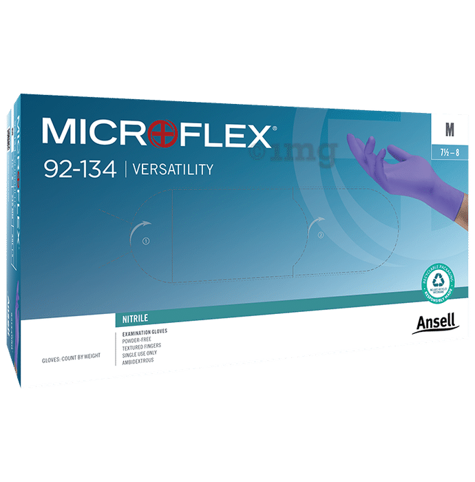 Ansell Microflex 92-134 Versatility Multipurpose Nitrile Examination Glove Small