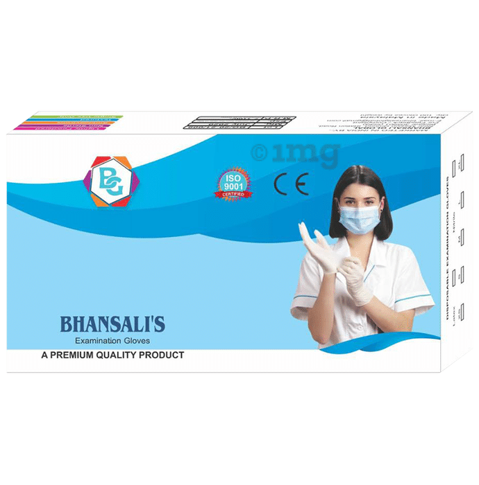 Bhansali Disposable Latex Examination Hand Glove Large