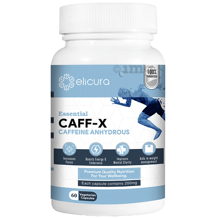 Elicura Essential Caff-X Caffeine Anhydrous Vegetarian Capsule