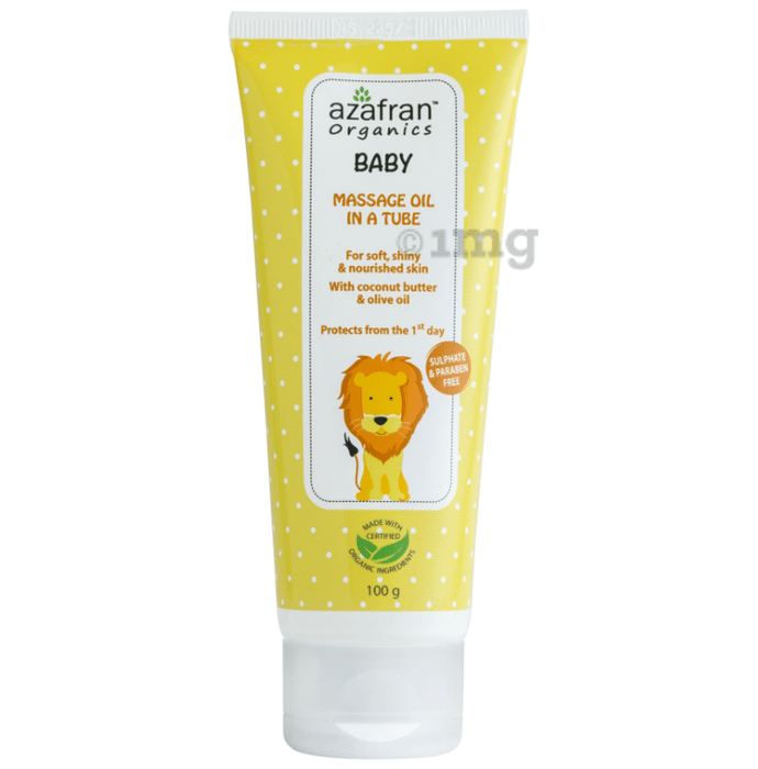 Azafran Organics Baby Massage Oil in a Tube Sulphate Free Paraben Free