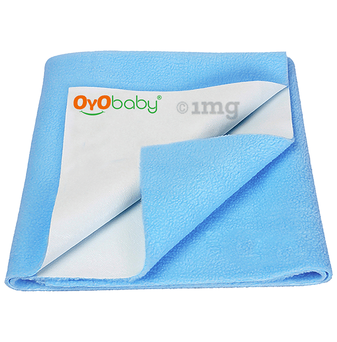 Oyo Baby Bed Protector Dry Sheet Single Bed Blue