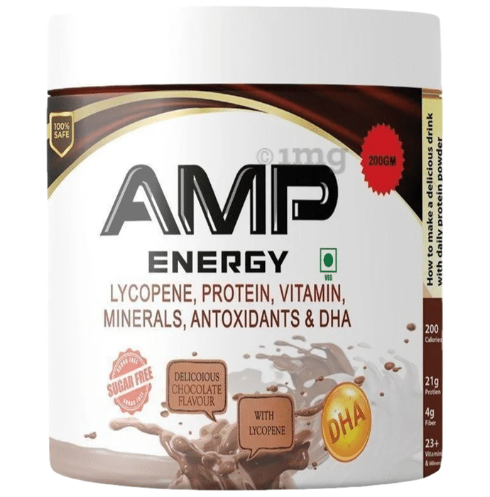 Arogyam AMP Energy Protein Powder Delicious Chocolate Sugar Free