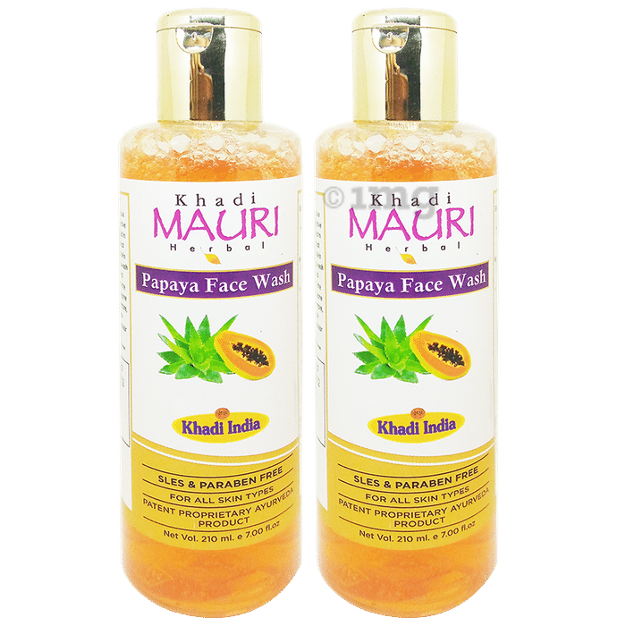 Khadi Mauri Herbal  Papaya Face Wash (210ml Each)