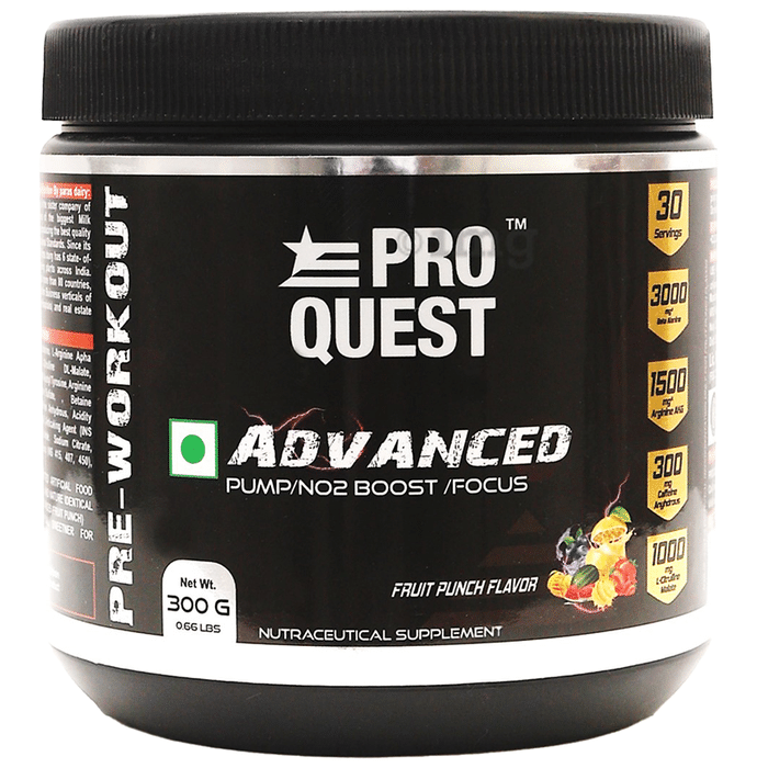 Pro Quest Advanced PreWorkout Powder Fruit Punch Buy jar of 300.0 gm