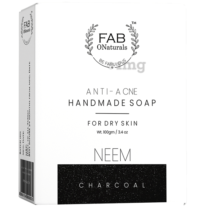 Fab O Naturals Neem Charcoal Anti-Acne Handmade Soap