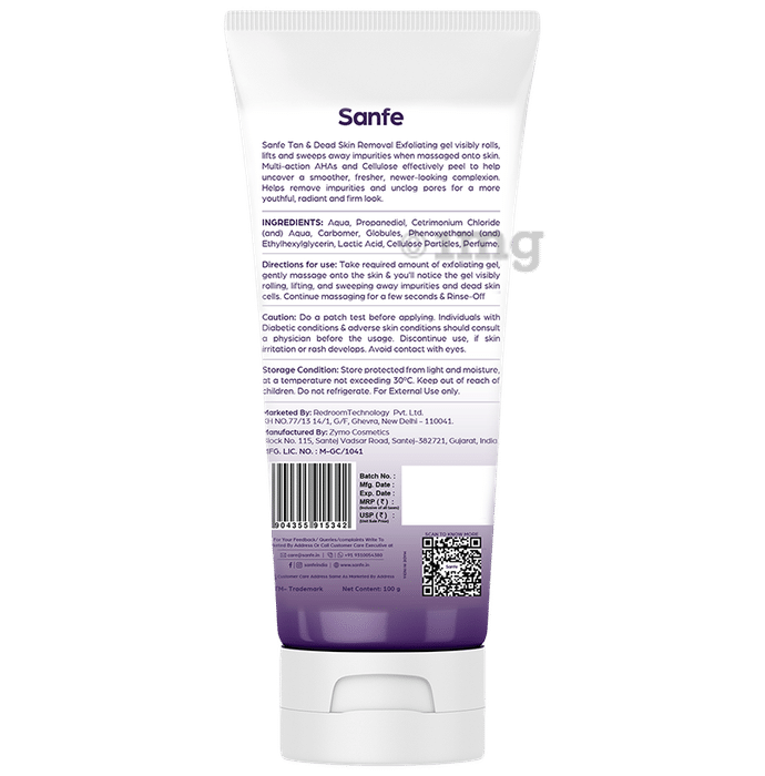 Buy Sanfe Instant Tan & Dead Skin Removal Exfoliating Gel Online