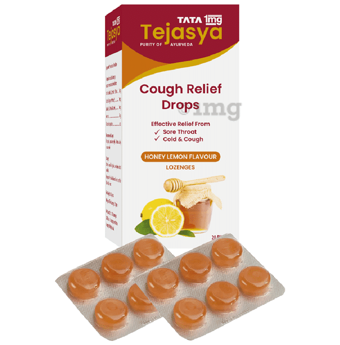 Tata 1mg Tejasya Cough Relief Drops Honey lemon